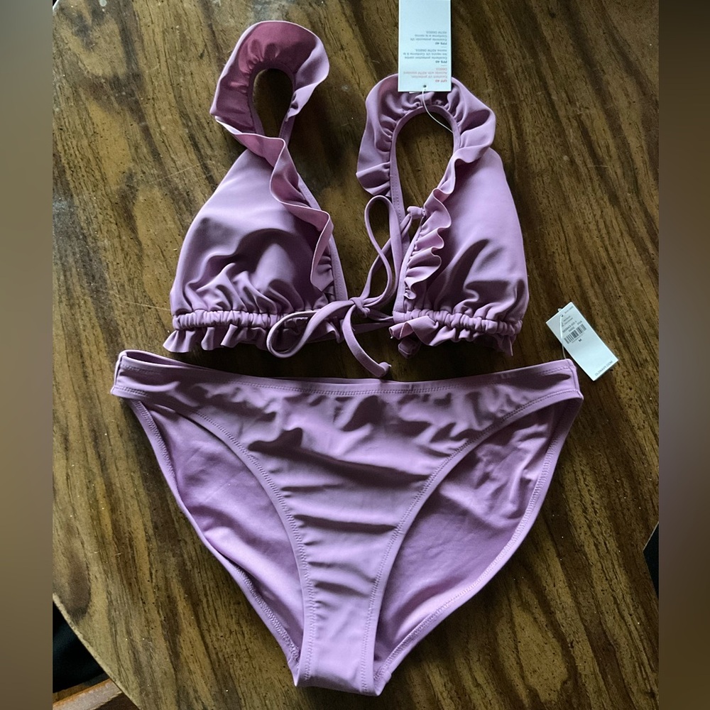 Old Navy Purple Ruffle Bikini Swim Sz. Medium